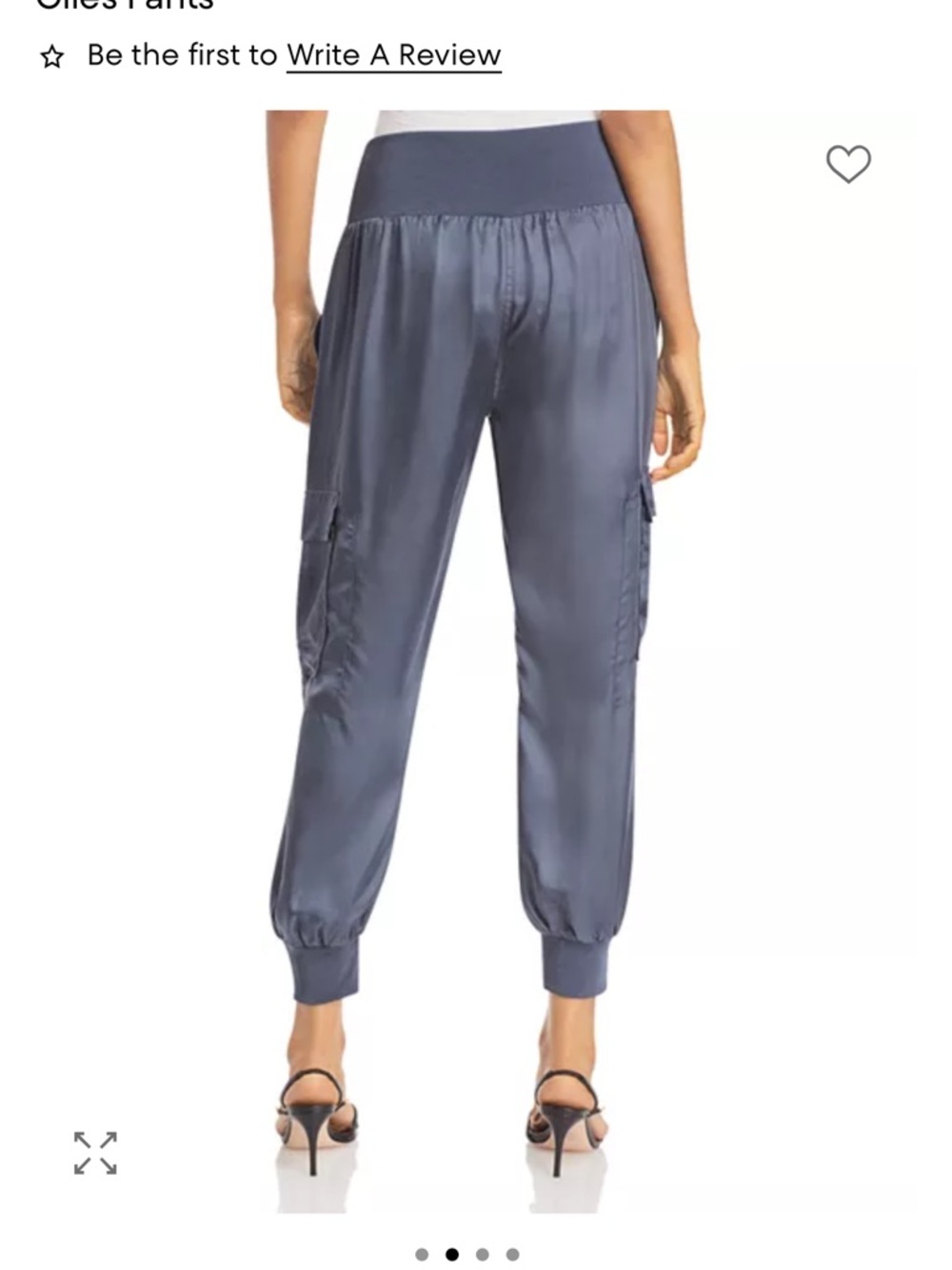 cinq a sept Giles Satin Cargo Joggers — Slate Blue - Picture 2 of 5